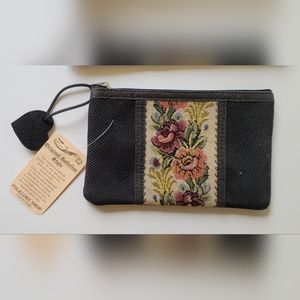 Handmade Needlepoint Tapestry Gobeline Change Purse from West Germany Folklore
